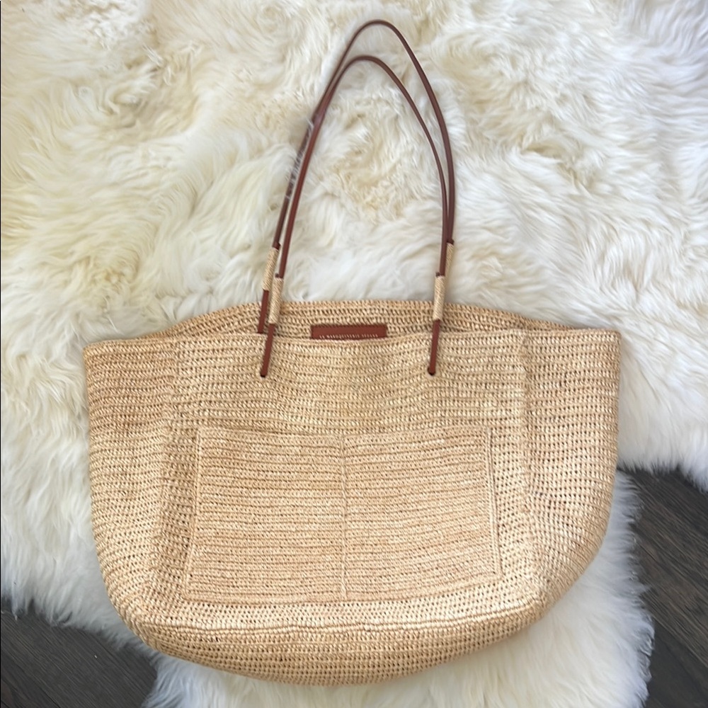 Sezane Rare Woven Raffia Tote Bag